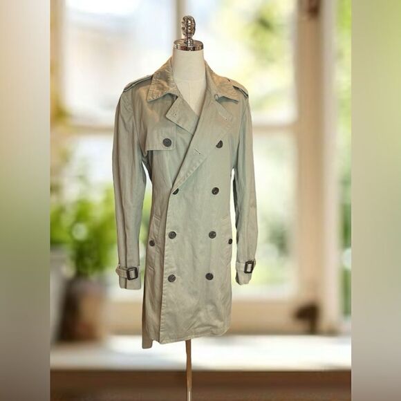 🔥🔥 AllSaints Spitalfields Co. LTD Double Breasted Trench Coat Size M US 38 EU - Picture 3 of 16